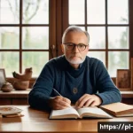 윤리적 의사결정 - A thoughtful middle-aged Polish man in a cozy, traditional living room decorated with folk art and f...