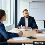 시장 조사 및 분석 - A professional setting showing a diverse group of Polish businesspeople engaged in a deep customer i...