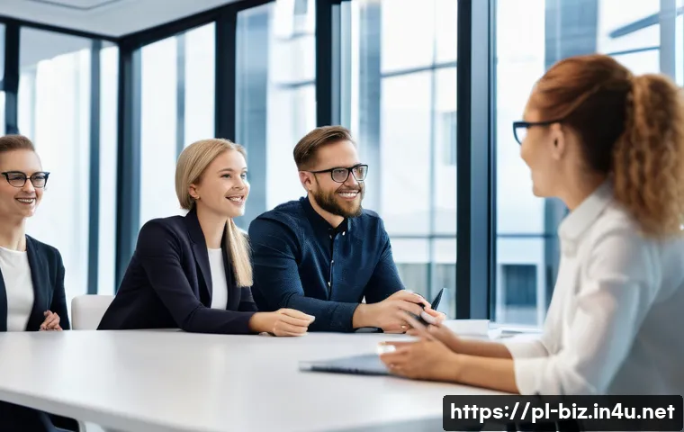 직원 관계 관리 - A modern Polish office environment showing a diverse team of professionals engaged in a transparent ...