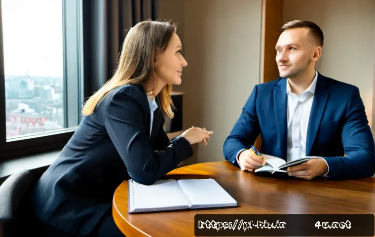 Home 15 인사 전문가 인터뷰 - Photorealistic editorial interview scene in a modern Warsaw office, experienced Polish HR profession...